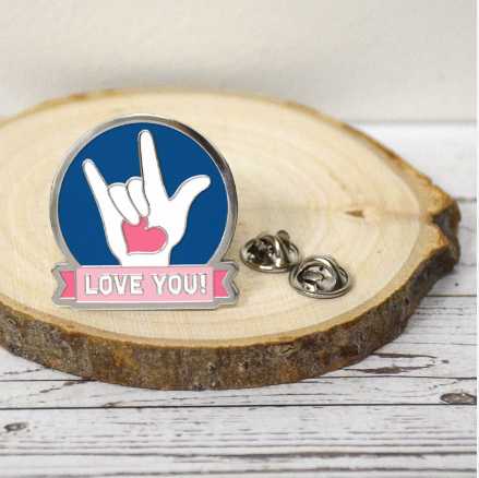 ASL 'I Love You' Enamel Lapel Pin